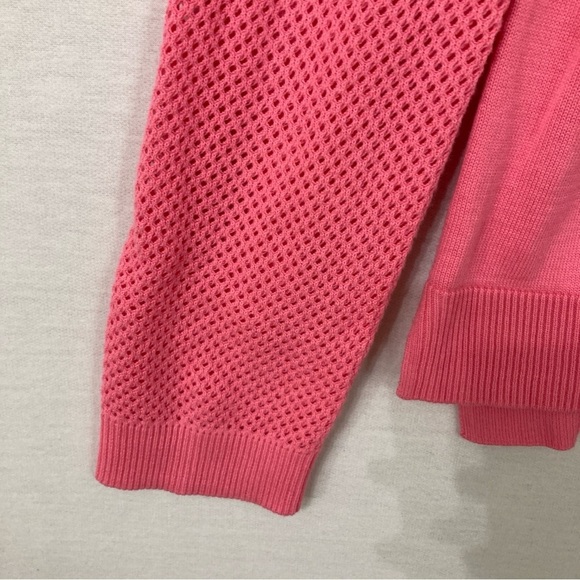 Lauren Ralph Lauren Pink Round Neck Mesh Sleeve Knit Pullover Top XL - Picture 8 of 10